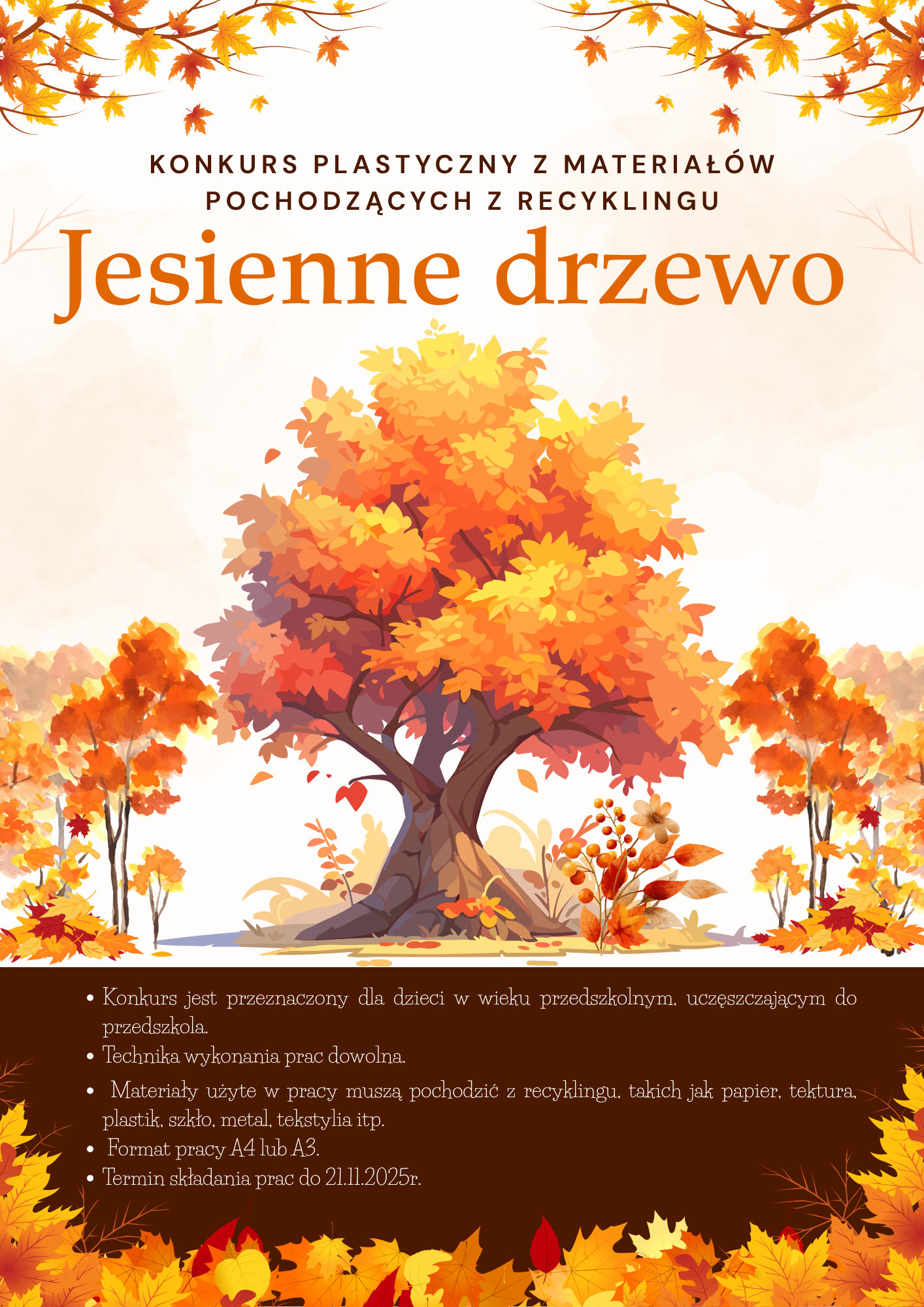 Plakat informacyjny o konkursie. Cala treść zamieszczona jest poniżej.