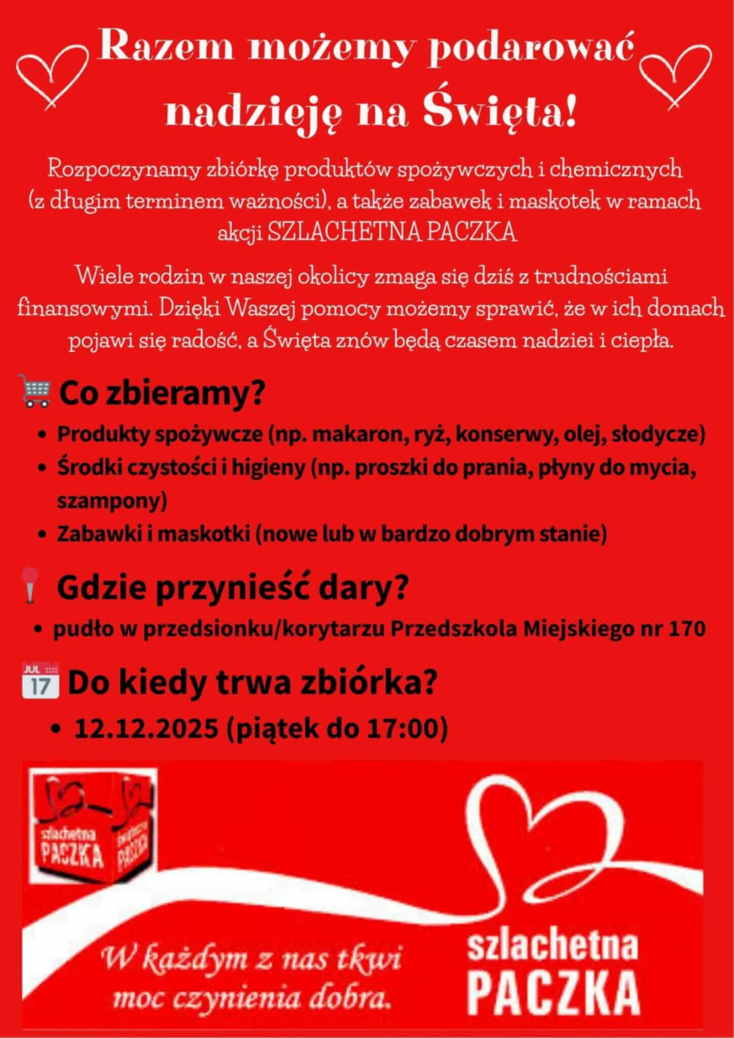 Plakat informacyjny utrzymany w kolorystyce czerwonej. Treść plakatu zamieszczona jest w tekście poniżej.