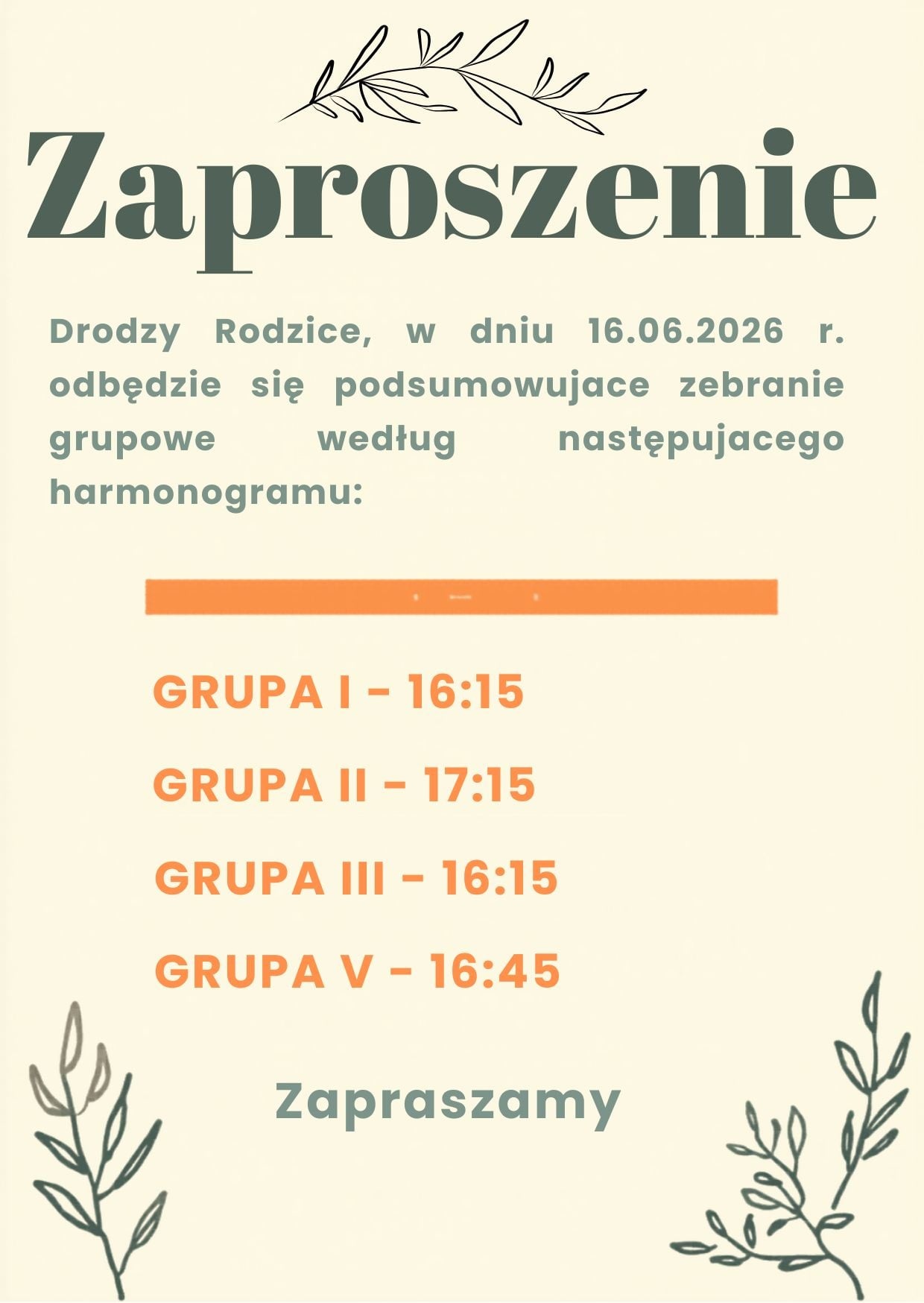 Plakat informacyjny. Treść plakatu poniżej