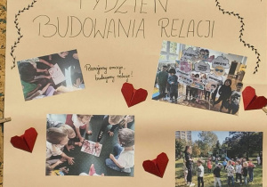Plakat podsumowujący projekt "Tydzień budowania relacji" z grupy 2.